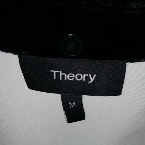 Theory Detachable Velvet Collar Fancy Button Down White Shirt –– NWT - Picture 14 of 17